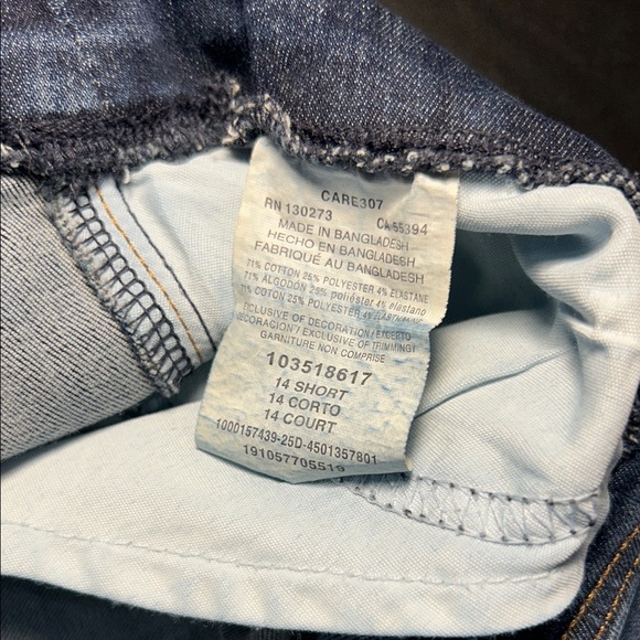 Levi's Classic Indigo Jeans, elastic waistband, size 14Short - Picture 3 of 11